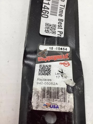 Rotary Copperhead Blades 15-15454 17 1/4" for Cub Cadet 942-05052A - Picture 2 of 3
