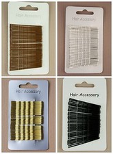 Card of 36 Hair Grips Blonde Brown Black Bobby Pins Kirby Grips Slides Clips