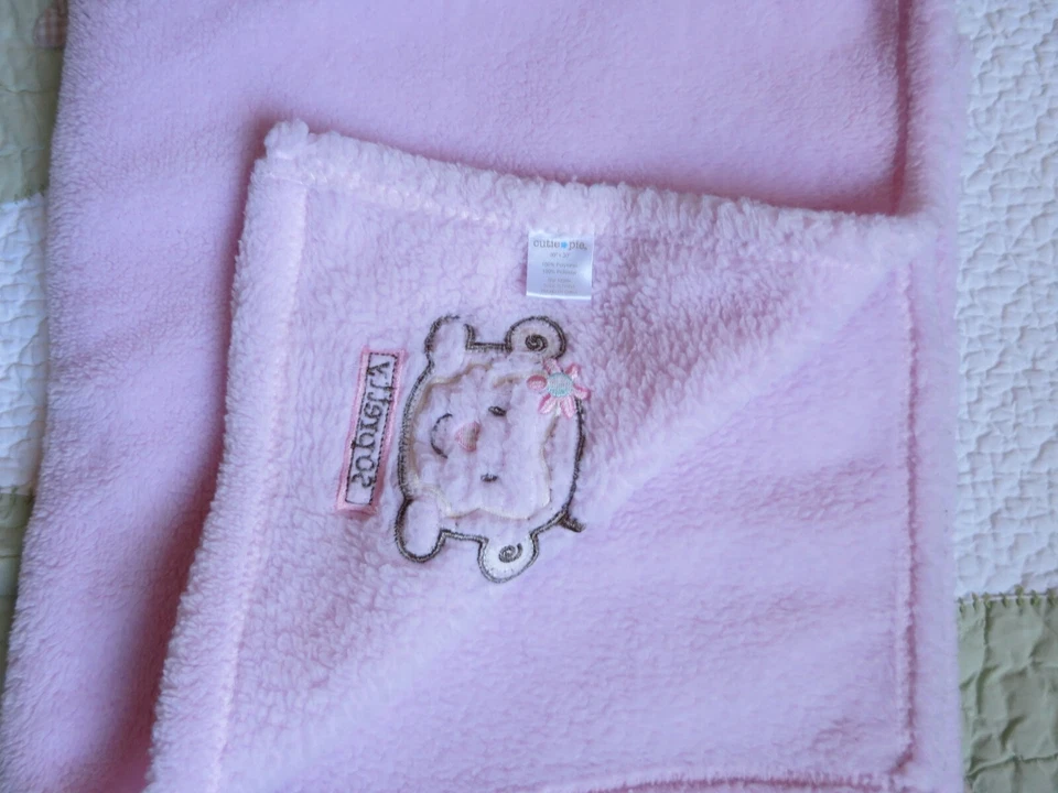 Manta Cutie Pie So Pretty Monkey Rosa Poliéster Felpa Vellón Bebé Niña Usada en Excelente Condición Foto 3 de 3