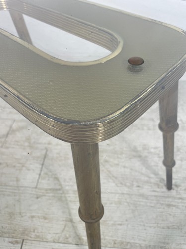TAVOLINO SALOTTO DESIGN VETRO OTTONE LEGNO MIDCENTURY TABLE 1950 VINTAGE - Foto 15 di 24