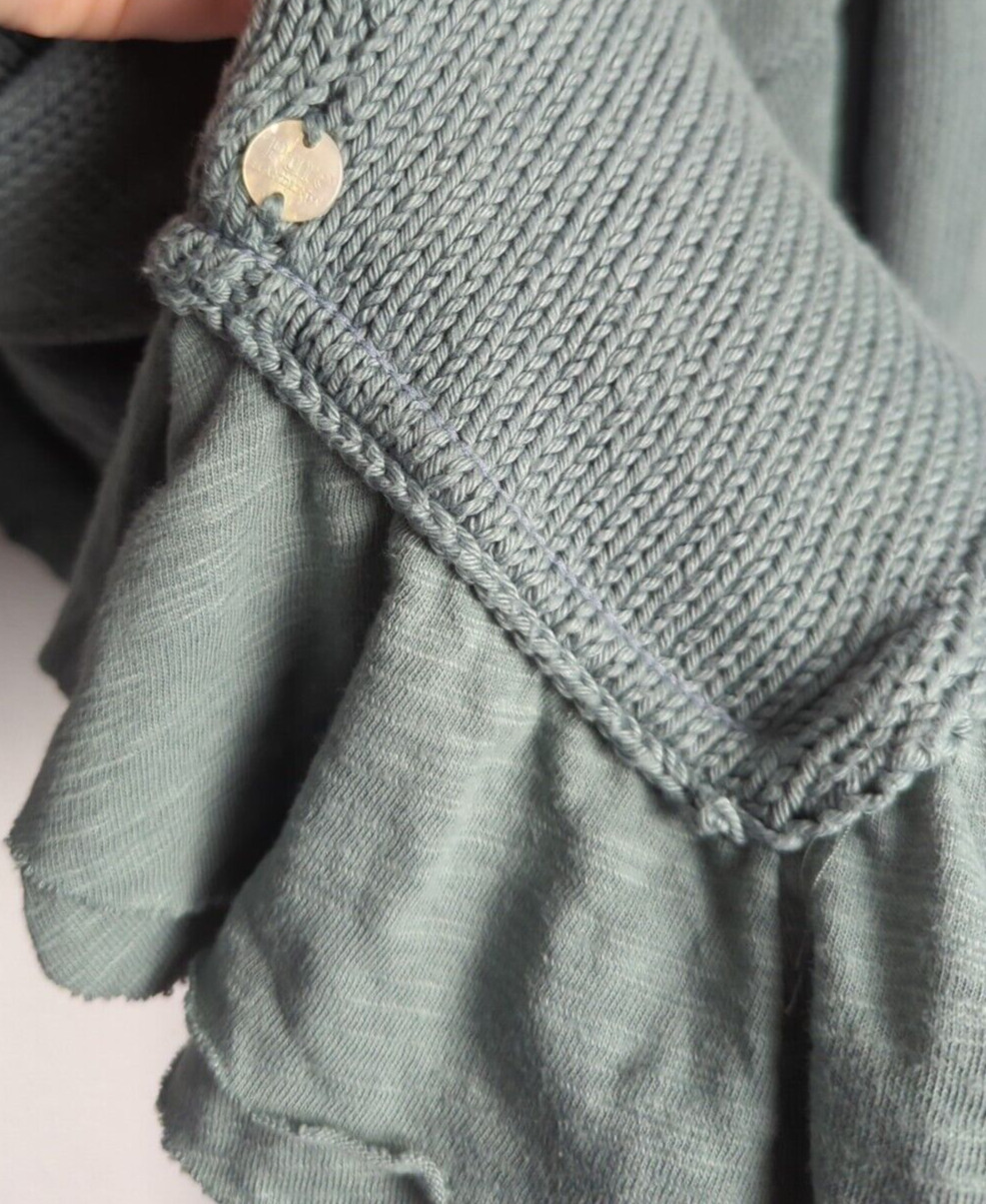 Pure Handknit Cardigan Sweater Lagenlook Green Wo… - image 8