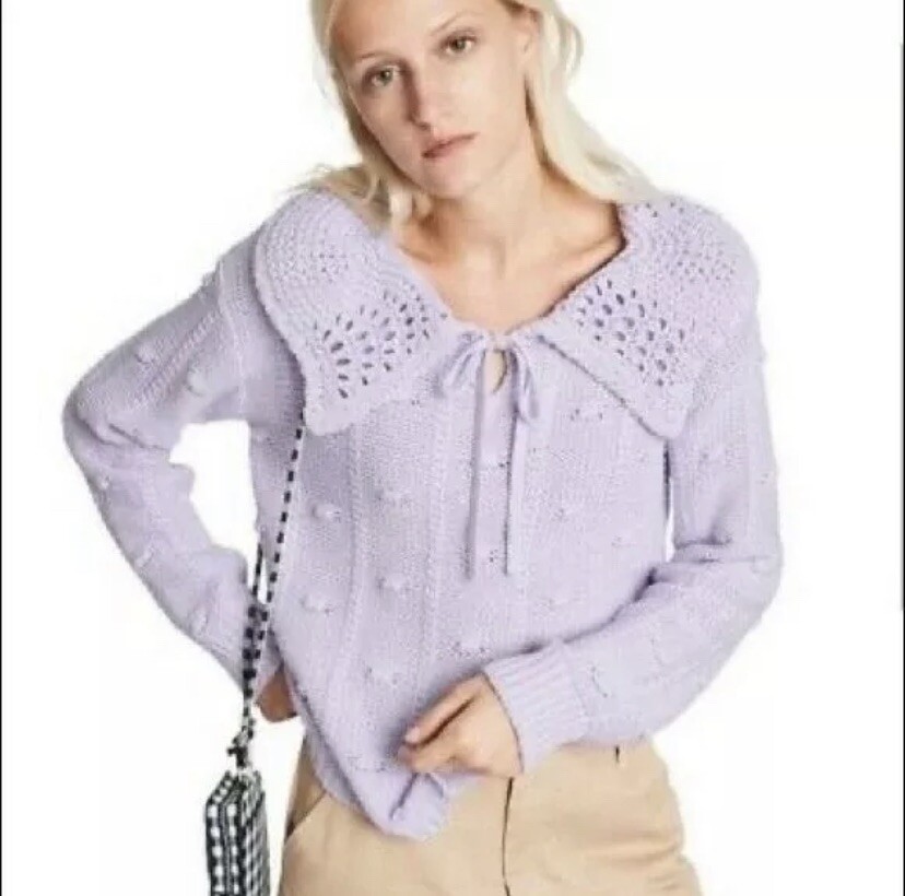 Sandy Liang Lavender Crochet Knit 