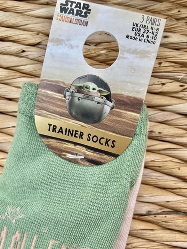 Disney The Mandalorian X Primark Grogu Trainer Socks LADIES Size 4-8 Baby Yoda - Picture 3 of 7