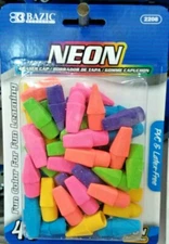 40ct Neon Eraser Pencil ✏ Top Bazic Premium Quality Home Office School NO LATEX