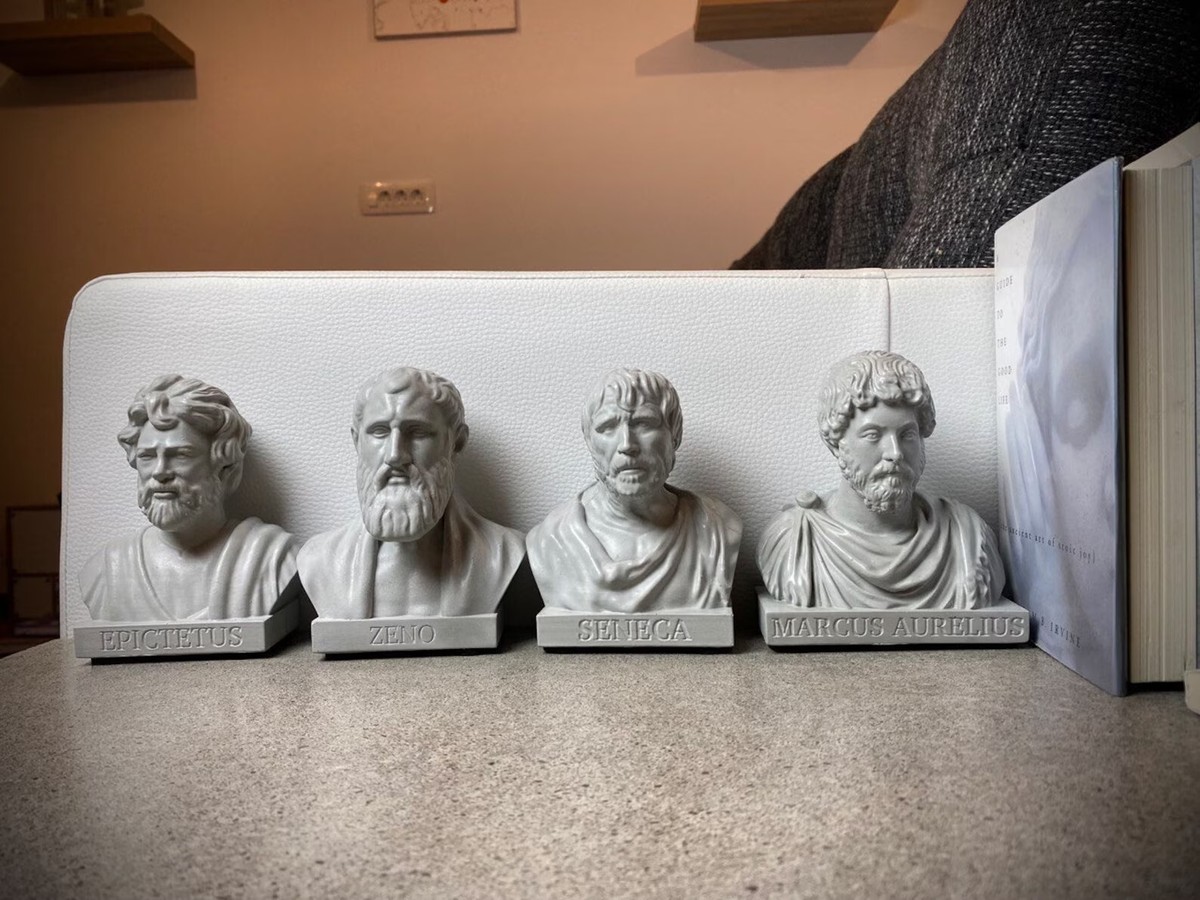 MARCUS AURELIUS Heavy Premium Concrete Bust, Roman Emperor Statue