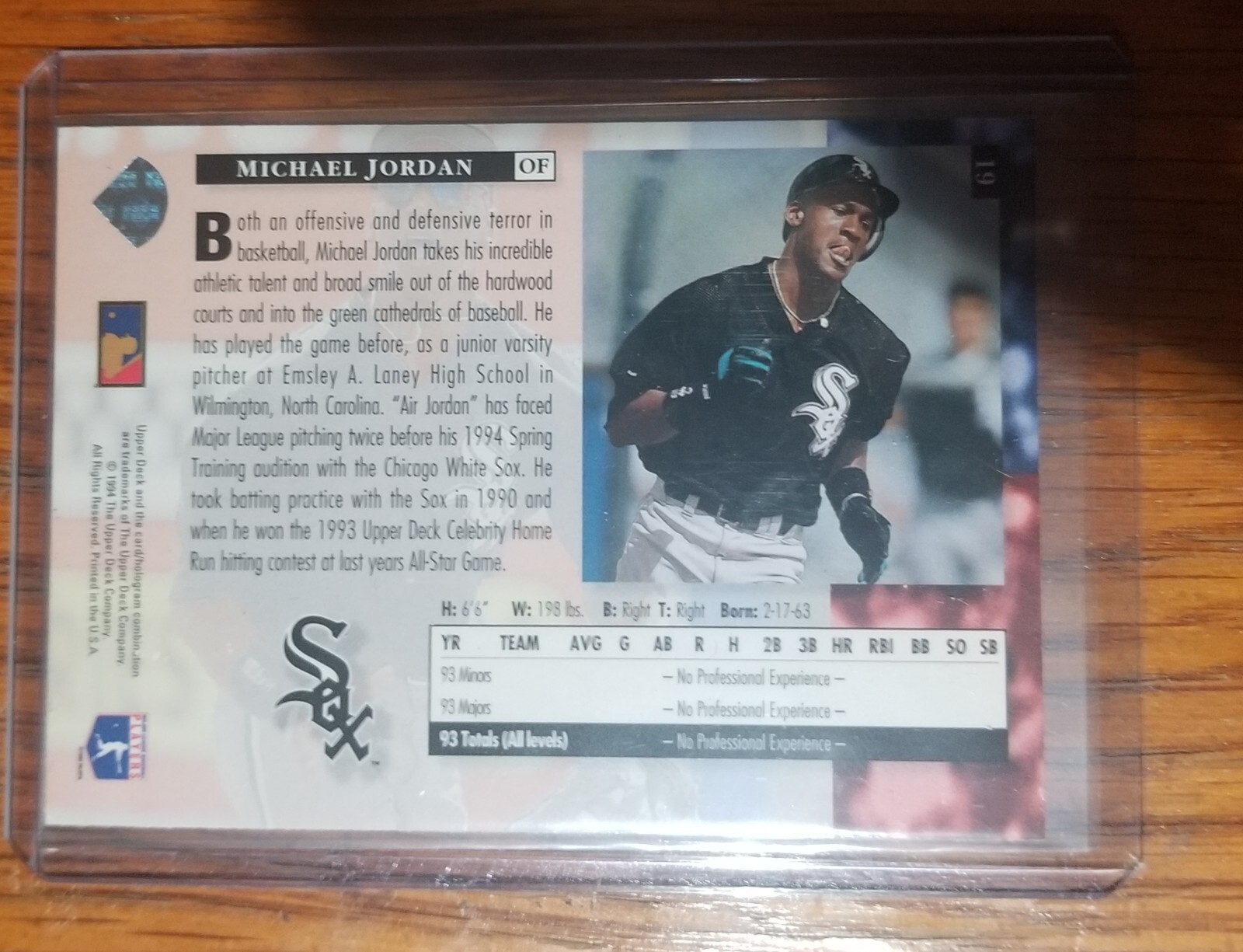 Micheal Jordan Upper Deck Rookies Michael Jordan Rookie Card #19 ⚾⚾⚾ | eBay