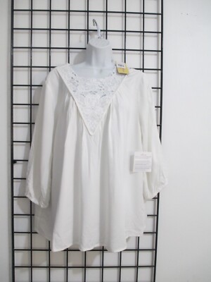 ''NEW''  LINDA ANDERSON    LARGE==IVORY /  BEACH PORTRAIT / FLOWING BLOUSE