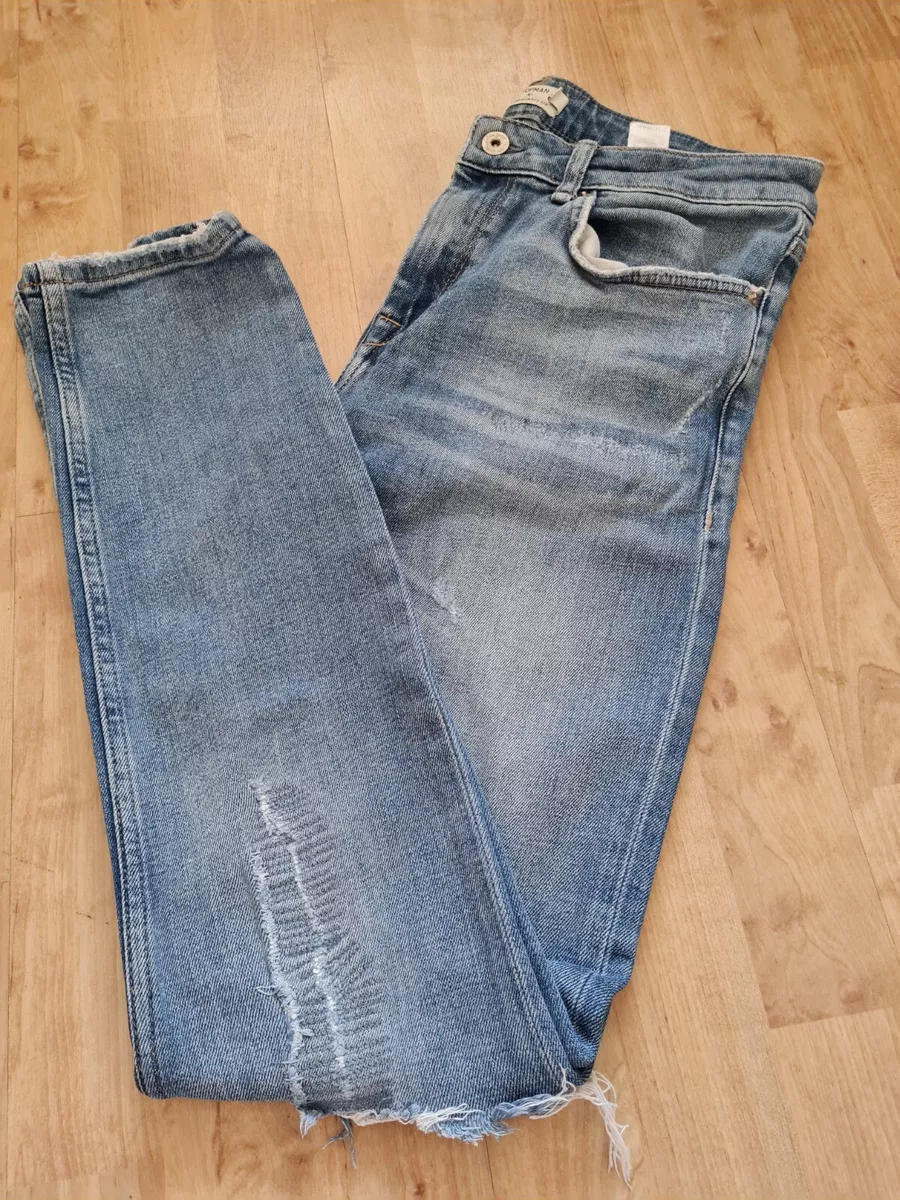 TOPMAN Mens Stretch Skinny Ripped Knee Jeans Size 32 Regular