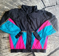 Vintage 80s Longstreet Missy Colorblock Boho Windbreaker Jacket Women’s Size S