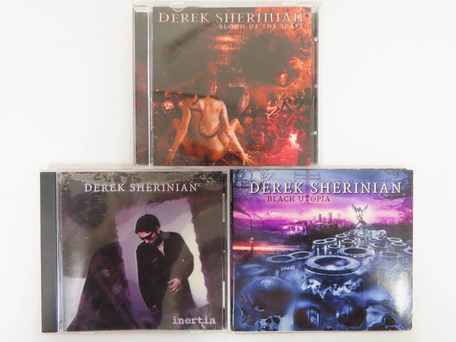LOT OF 3 DEREK SHERINIAN MUSIC CDS - Blood of the Snake, Inertia, Black Utopia !