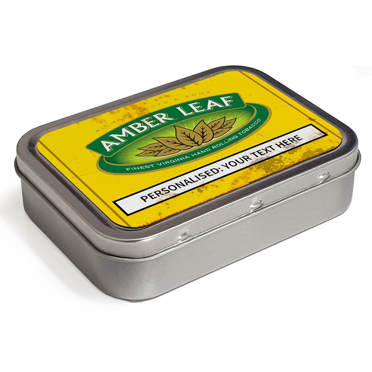 tobacco amber leaf Personalised Tobacco Tin Amber Leaf 2oz Baccy Storage Cigarette Dad Gift  TBT01