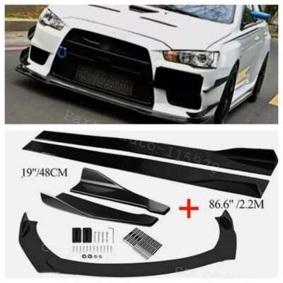 Front Rear Bumper Lip Splitter Body Kit Side Skirt Kit FOR MITSUBISHI LANCER US