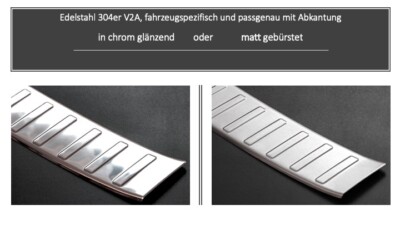 Ladekantenschutz Edelstahl für Stoßstange mit Abkantung Ladeschutz Kratzschutz 