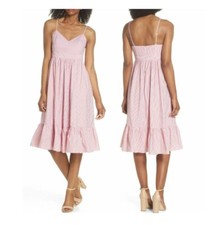 ⭐J.Crew Sz 0 Women's Dress Drapey Spaghetti-strap Providence White Red H9679 New