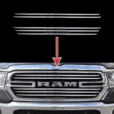 Chrome Grille Cover for Dodge RAM 1500 2019-22 Snap On Grill Overlay 5 Bar Trim