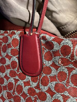 Coach Signature Coated Canvas Taxi Zip Tote Bag Red 33504 | eBay
