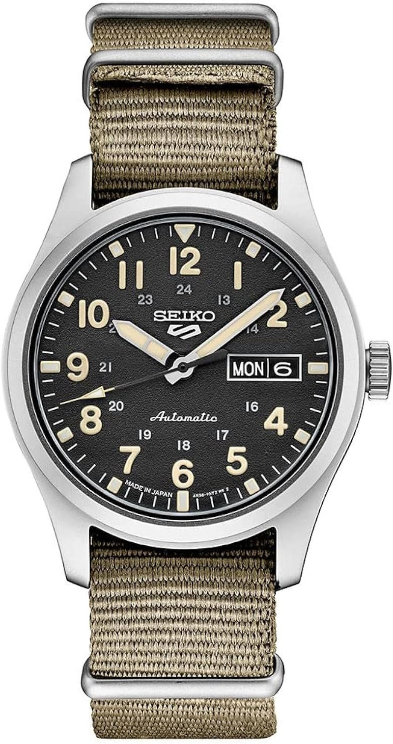 Seiko Men's SRPG35 Watch, Black Dial, Stainless Steel Case, Nylon Strap