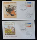 Germany 1995 FDC x2 1000 years anniversary mecklenburg berlin PM GU windmills