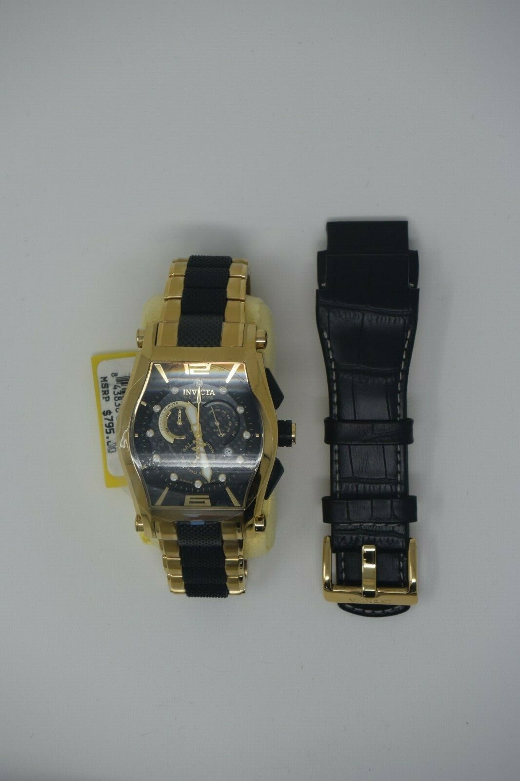 *SUPER RARE/NEW* Invicta 0745 Reserve 18K Gold Plated Swiss Men's Watch + Strap image 6