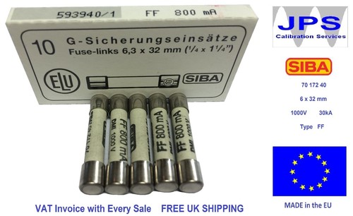 SIBA 7017240 6.3x32mm Ultra Rapid Ceramic -Pick Your Rating -FF Fuse 1000V x5/10 - Picture 23 of 29