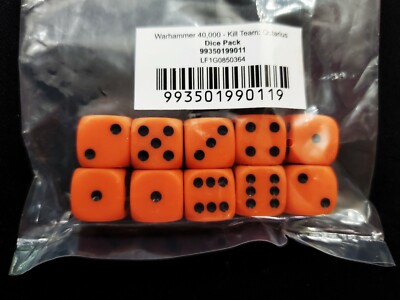 Kill Team Dice from Octarius / Starter Set Warhammer 40K Orange Black pips