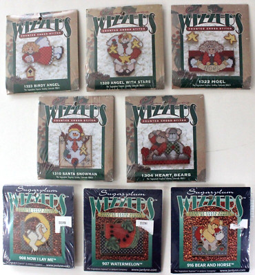 Janlynn Christmas and Sugarplum WIZZERS Counted Cross Stitch Plastic Canvas Kits