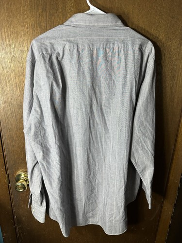 Stripe Button Down Shirt Dress Sears Roebuck and Co Made in USA 17.5 34/35 - Picture 3 of 3