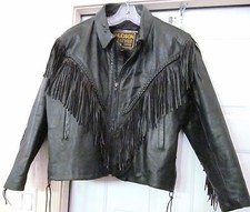 Vtg Hudson Leathers Jacket Coat Fringe Leather Motorcycle Biker Liner Womens 4xl