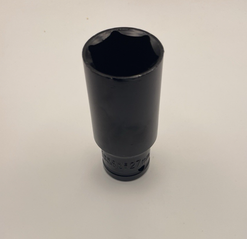 Quality 1/2 Inch Drive x 27MM 6 Point Deep Impact Socket Thin Wall - Picture 3 of 3