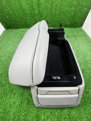 Genuine Mercedes-Benz W140 S-Class Leather Armrest – Center Front (Top Only) With Metal Stand – Gray