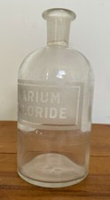 RARE ANTIQUE 19TH C ACID ETCHED APOTHECARY CHEMIST BOTTLE