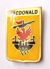 MacDonald Clan Scotland Scottish Family Name Crest Pin Badge