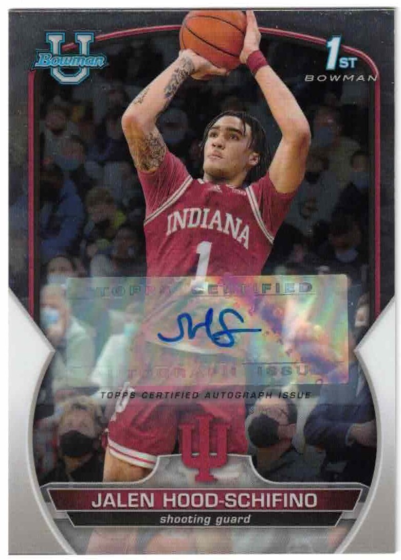 JALEN HOOD-SCHIFINO 22/23 Bowman Chrome U University 1st Auto #57 LAKERS