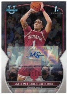 JALEN HOOD-SCHIFINO 22/23 Bowman Chrome U University 1st Auto #57 LAKERS