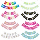 Happy Birthday Bunting Banner Pastel Party Decoration Garland UK Hanging Letters