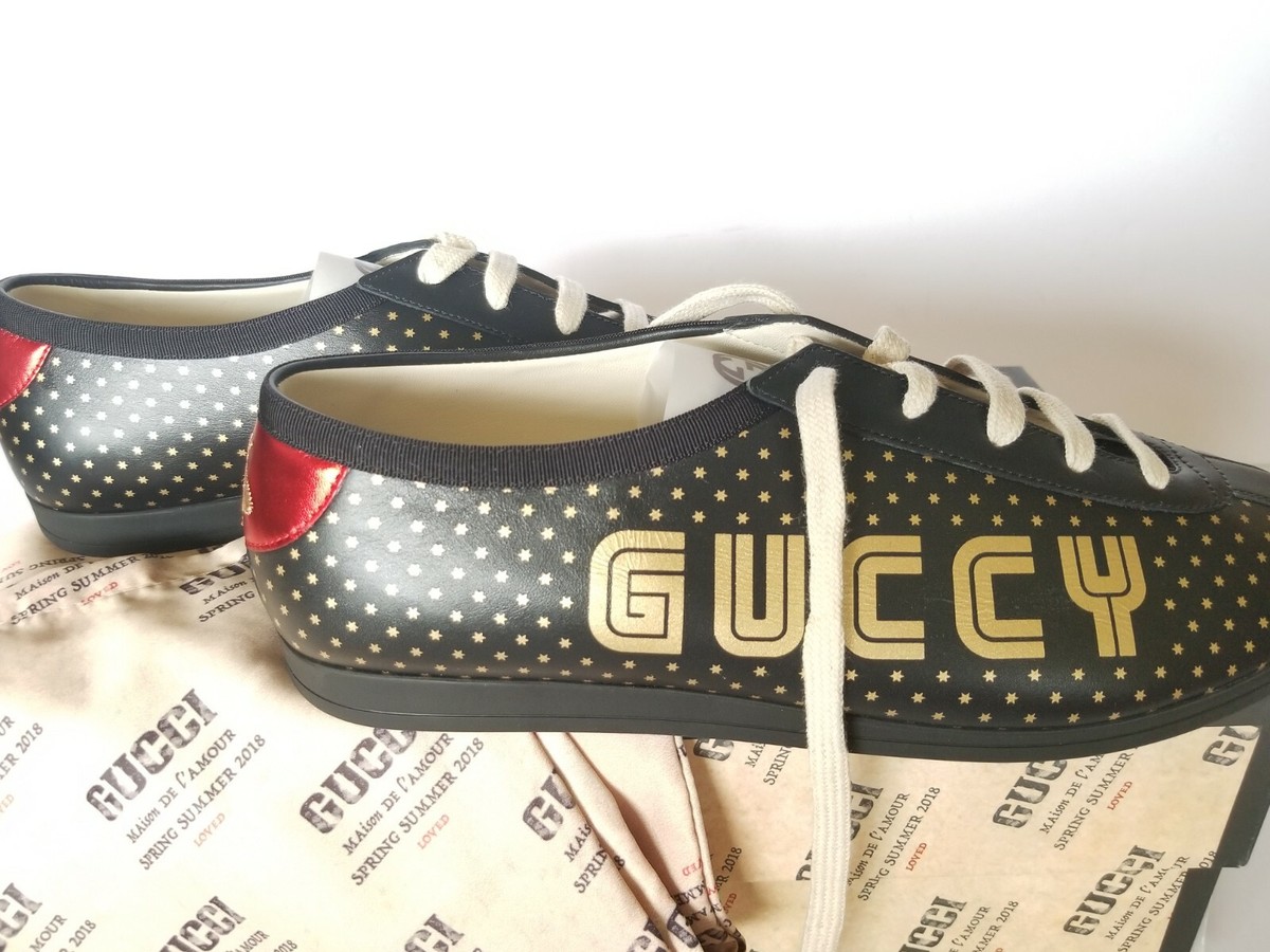 Gucci Falacer Sneakers Sega Guccy Stars Men Sz 9 Ivory Red Gold Bees Limited GUCCI Falacer GUCCY Leather Sneakers | Mens 10 – More Than  main image 2