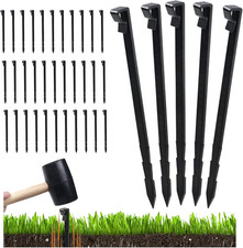 55 Pcs Landscape Edging Anchor Stakes, 8.5 in Heavy Duty Plastic Garden Stakes,