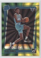 2021-22 Panini Donruss Rated Rookie Holo Green & Yellow Laser Kai Jones #232 0c6