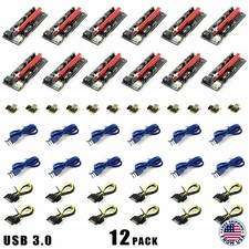 12 x PCI-E Risers GPU Mining VER009S pc lot pack  New, US Seller, Fast Ship 