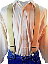 Men's, Khaki, LG, 42", 2", Adj. Suspenders / Braces, Made in the USA