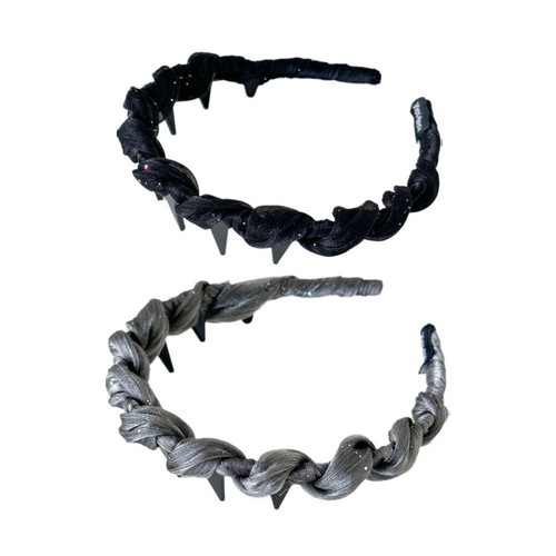 Cerchietto in rete pizzo nero moda per donna ragazza elegante forma U denti capelli B7G4 - Foto 2 di 10
