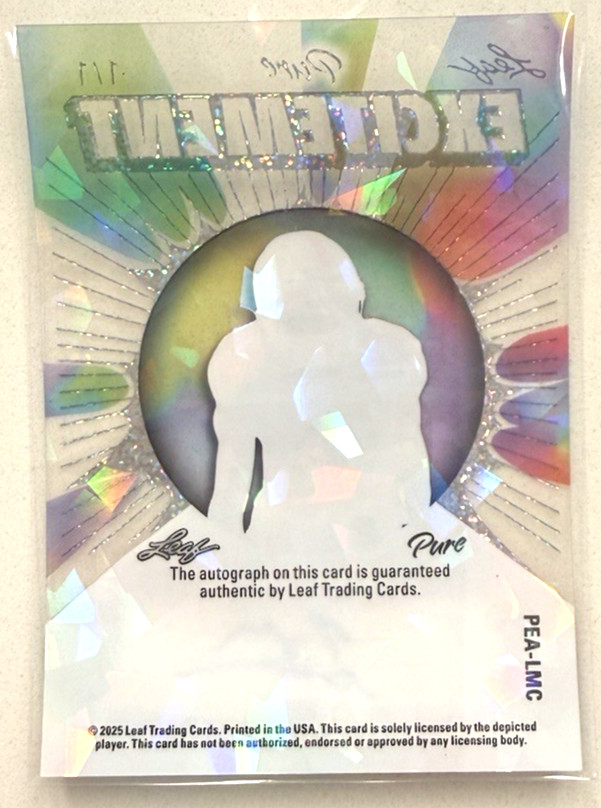 2025 Leaf Eclectic Football Pure Excitement Silver Auto 1/1 Luke McCaffrey view 3