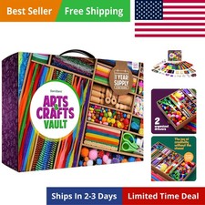 Arts and Crafts Vault - Craft Supplies Kit in a Box - Birthday Gift for Kids ...