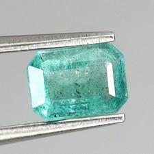 Emerald Cut Natural Blueish Green Emerald 0.56 Ct 7x5mm Gemstone Top Quality