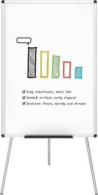 VIZ-PRO Whiteboard/Flipchart-Staffelei, verstellbar, nicht magnetisch, 90 x 60cm