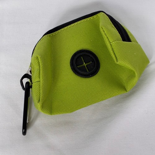 Dog Waste Bag Dispenser Lime Green Canvas Carabiner Clip Utility Pouch