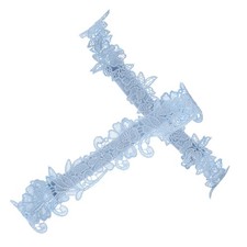 Wedding Bride Garter Bridal Decorative Lace Flower Leg Band Sky Blue