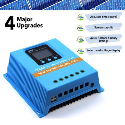 MPPT Solar Laderegler für 12V 24V 36V 48V LCD Intelligenter Regler 60A 80A 100A
