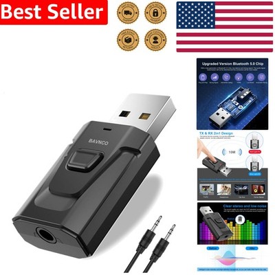 Mini Bluetooth 5.0 Car Audio Adapter Wireless Stereo Music Receiver Hands-Free