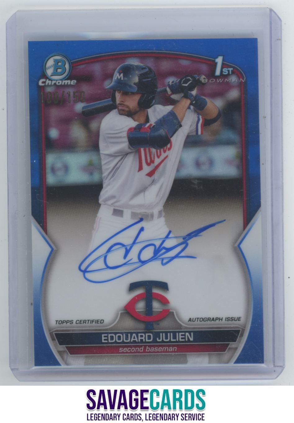 2023 Topps Bowman Chrome Prospects Blue Auto Edouard Julien /150 #CPA-EJ